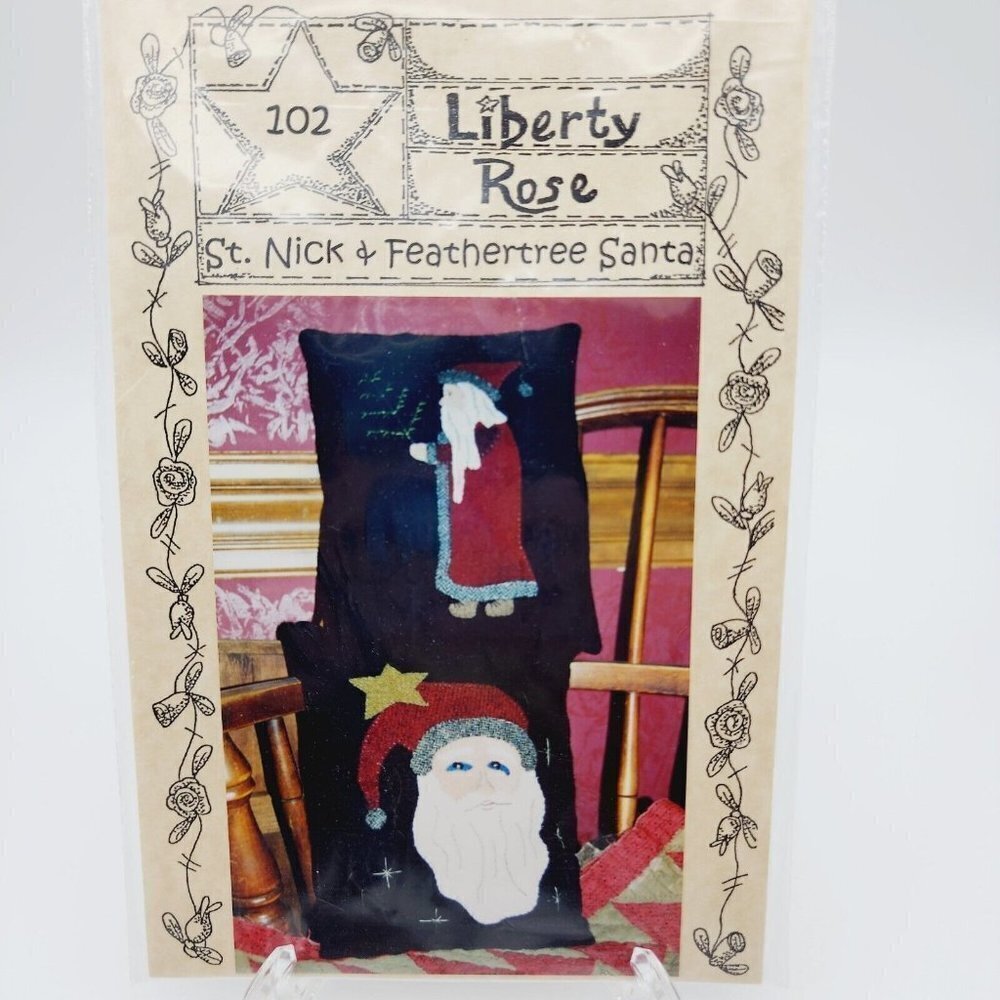 Liberty Rose St. Nick and Feathertree Santa Christmas Pillow Sewing Patterns